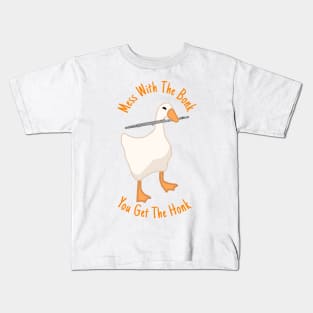 Combative Flute Goose Kids T-Shirt